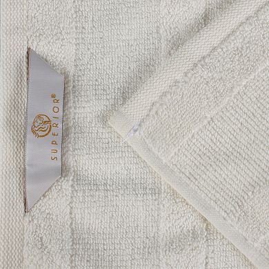 SUPERIOR Ribbed Turkish Cotton Solid Highly-Absorbent Towels 12-Piece Set