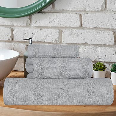 SUPERIOR Ribbed Turkish Cotton Solid Highly-Absorbent Towels 3-Piece Set