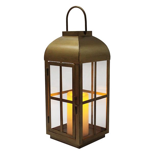 Sonoma Goods For Life® Large Brass Finish Solar Lantern Floor Decor - Multi