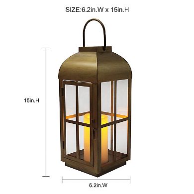 Sonoma Goods For Life Large Brass Finish Solar Lantern Floor Decor