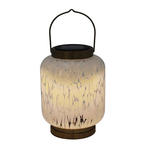 Sonoma Goods For Life® Confetti Glass Solar Lantern - White