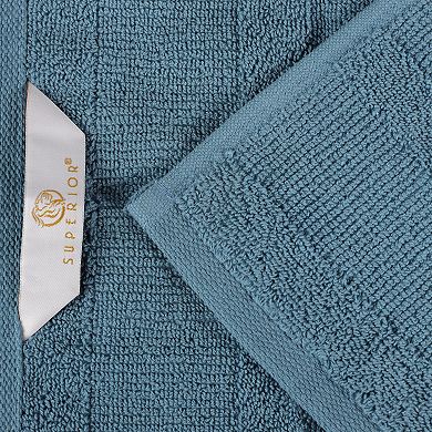 SUPERIOR Ribbed Turkish Cotton Solid Highly-Absorbent Hand Towels 6-Piece Set