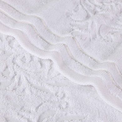 SUPERIOR Sadie Zero Twist Cotton Elegant Floral Jacquard Towels 3-Piece Set