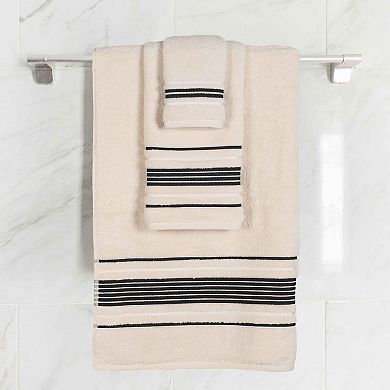 SUPERIOR Sadie Zero Twist Cotton Elegant Floral Solid Towels 3-Piece Set