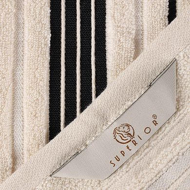 SUPERIOR Sadie Zero Twist Cotton Elegant Floral Solid Towels 3-Piece Set