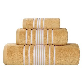 SUPERIOR Sadie Zero Twist Cotton Elegant Floral Solid Towels 3 pc Set