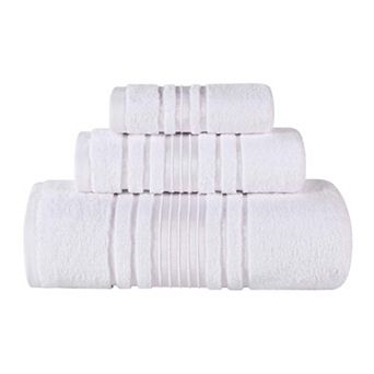 SUPERIOR Sadie Zero Twist Cotton Elegant Floral Solid Towels 3 pc Set