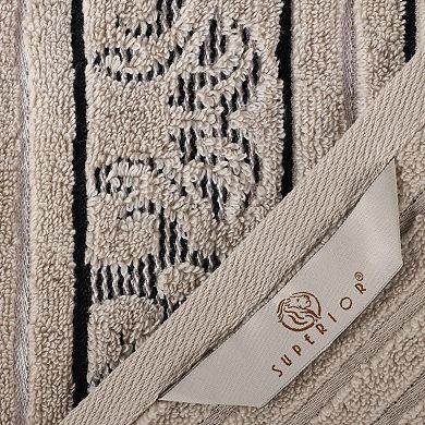 SUPERIOR Sadie Zero Twist Cotton Solid and Jacquard Face Towels/Washcloths 12-Piece Set