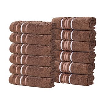 SUPERIOR Sadie Zero Twist Cotton Solid and Jacquard Face Towels/Washcloths 12 pc Set