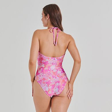 Juniors Ninety-Nine° Tunneled Halter One-Piece Swim Suit