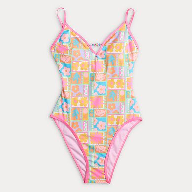 Juniors' Ninety-Nine° Scooped One-Piece Swimsuit