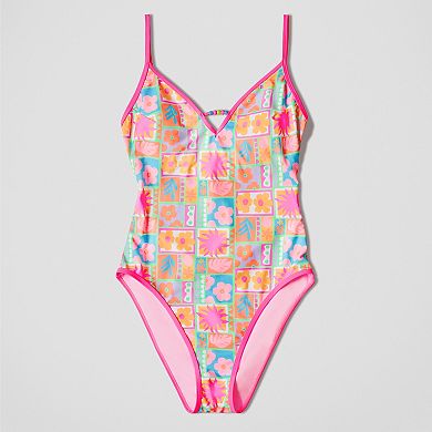 Juniors' Ninety-Nine° Scooped One-Piece Swimsuit