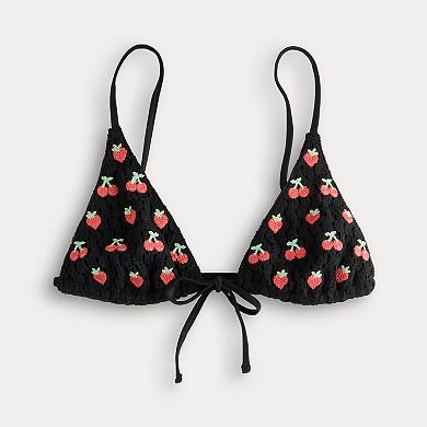 Junior's Ninety-Nine° Tie Front Triangle Bikini Top