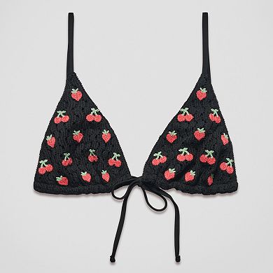 Junior's Ninety-Nine° Tie Front Triangle Bikini Top