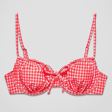 Juniors' Ninety-Nine° Cinch Front Underwire Swim Top