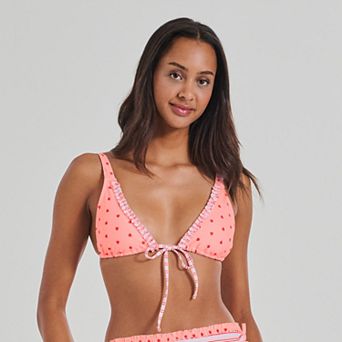 Juniors' Ninety-Nine° Mini Ruffle Triangle Swim Top
