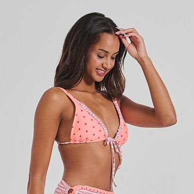 Juniors' Ninety-Nine° Mini Ruffle Triangle Swim Top