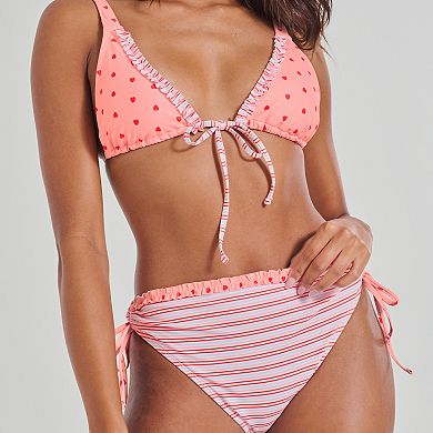 Juniors' Ninety-Nine° Mini Ruffle Triangle Swim Top