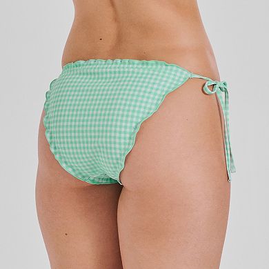 Juniors' Ninety-Nine° Merrow Edge Side Tie Hipster Bikini Swim Bottoms