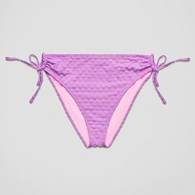 Juniors' Ninety-Nine° Crossover High Leg High Waist Cheeky Swim Bottoms