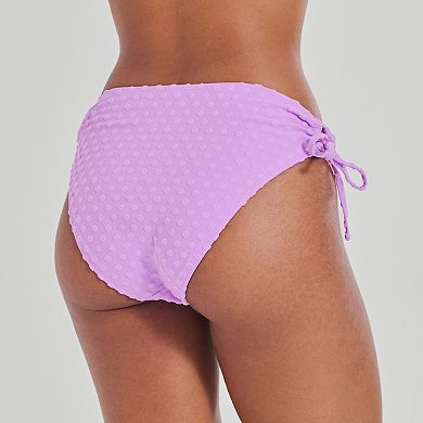 Juniors' Ninety-Nine° Crossover High Leg High Waist Cheeky Swim Bottoms