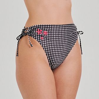 Juniors' Ninety-Nine° Side-Tie Adjustable High-Waist High-Leg Swim Bottoms
