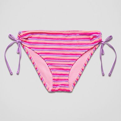 Juniors' Ninety-Nine° Side Tie Adjustable Cheeky Hipster Swim Bottoms