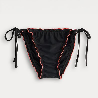 Juniors' Ninety-Nine° Merrow Edge Tie Side Hipster Swim Bottoms