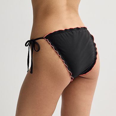 Juniors' Ninety-Nine° Merrow Edge Tie Side Hipster Swim Bottoms