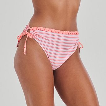 Juniors' Ninety-Nine° Side Tie Adjustable High Waist High-Leg Swim Bottoms