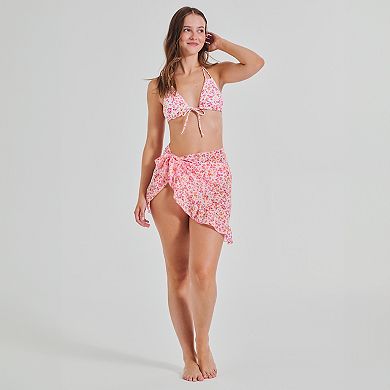 Juniors' Ninety-Nine° Ruffled Merrow Edge Pareo Swim Cover-Up