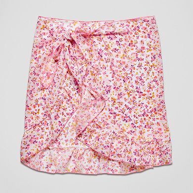Juniors' Ninety-Nine° Ruffled Merrow Edge Pareo Swim Cover-Up