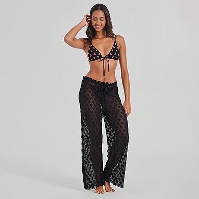 Juniors' Ninety-Nine° Flared Drawstring Swim Cover-Up Pants