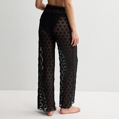 Juniors' Ninety-Nine° Flared Drawstring Swim Cover-Up Pants
