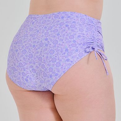 Juniors' Plus Size Ninety-Nine° Tunneled High Waist Swim Bottoms