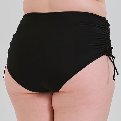 Juniors' Plus Size Ninety-Nine° Tunneled High Waist Swim Bottoms