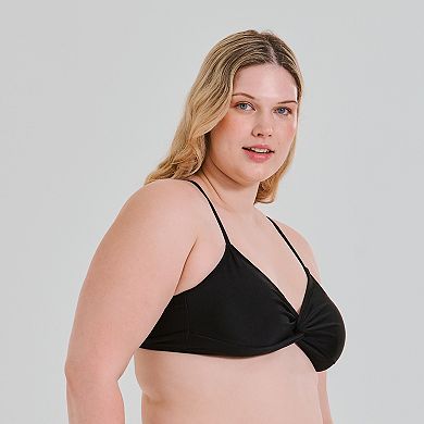 Juniors' Plus Size Ninety-Nine° Twist Front Bralette Swim Tops
