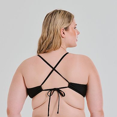 Juniors' Plus Size Ninety-Nine° Twist Front Bralette Swim Tops