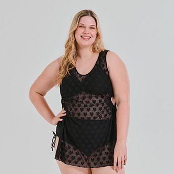 Juniors' Plus Size Ninety-Nine° Side Tunneled Cover-Up Dress