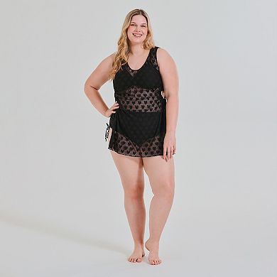 Juniors' Plus Size Ninety-Nine° Side Tunneled Cover-Up Dress