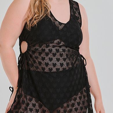 Juniors' Plus Size Ninety-Nine° Side Tunneled Cover-Up Dress