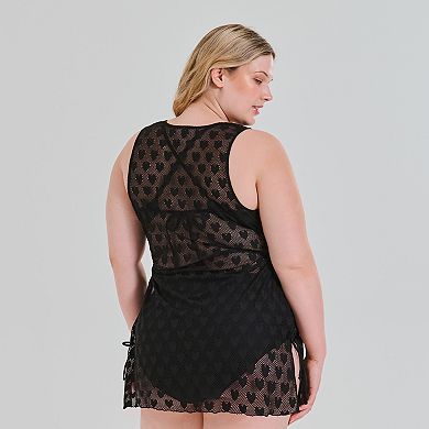 Juniors' Plus Size Ninety-Nine° Side Tunneled Cover-Up Dress