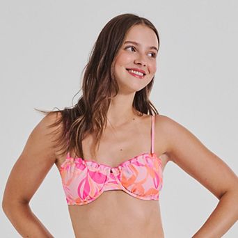 Juniors' Ninety-Nine° Merrow Edge Underwire Swim Top