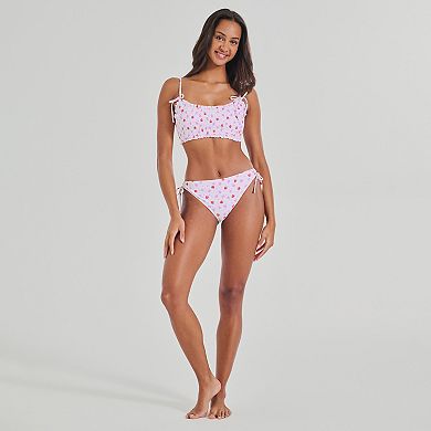 Juniors' Ninety-Nine° Smocked Bralette Swim Top