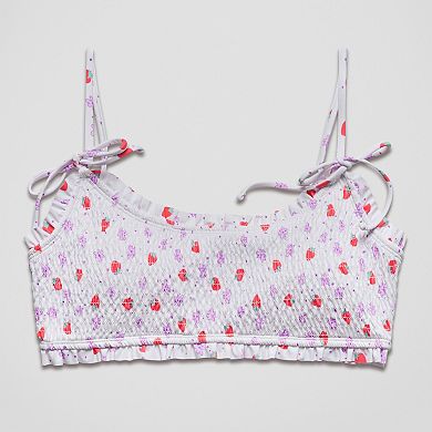 Juniors' Ninety-Nine° Smocked Bralette Swim Top