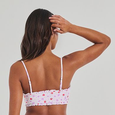 Juniors' Ninety-Nine° Smocked Bralette Swim Top
