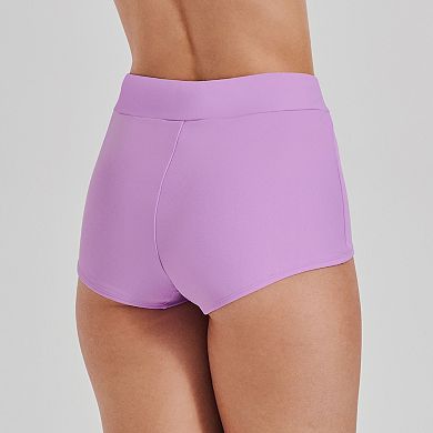Juniors' Ninety-Nine° Retro High Waist Swim Shorts