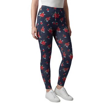 Woman Within Plus Size Tall Stretch-Cotton Knit Pull-On Printed Leggings