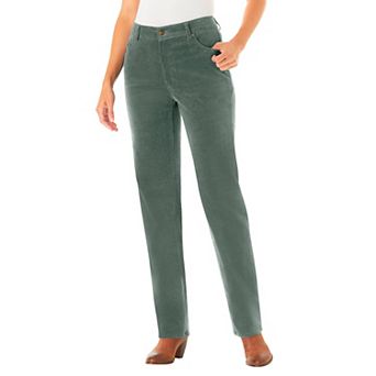 Woman Within Plus Size Petite Corduroy Straight Leg Stretch Pant