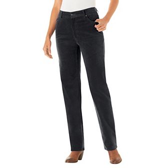 Woman Within Plus Size Tall Corduroy Straight Leg Stretch Pant